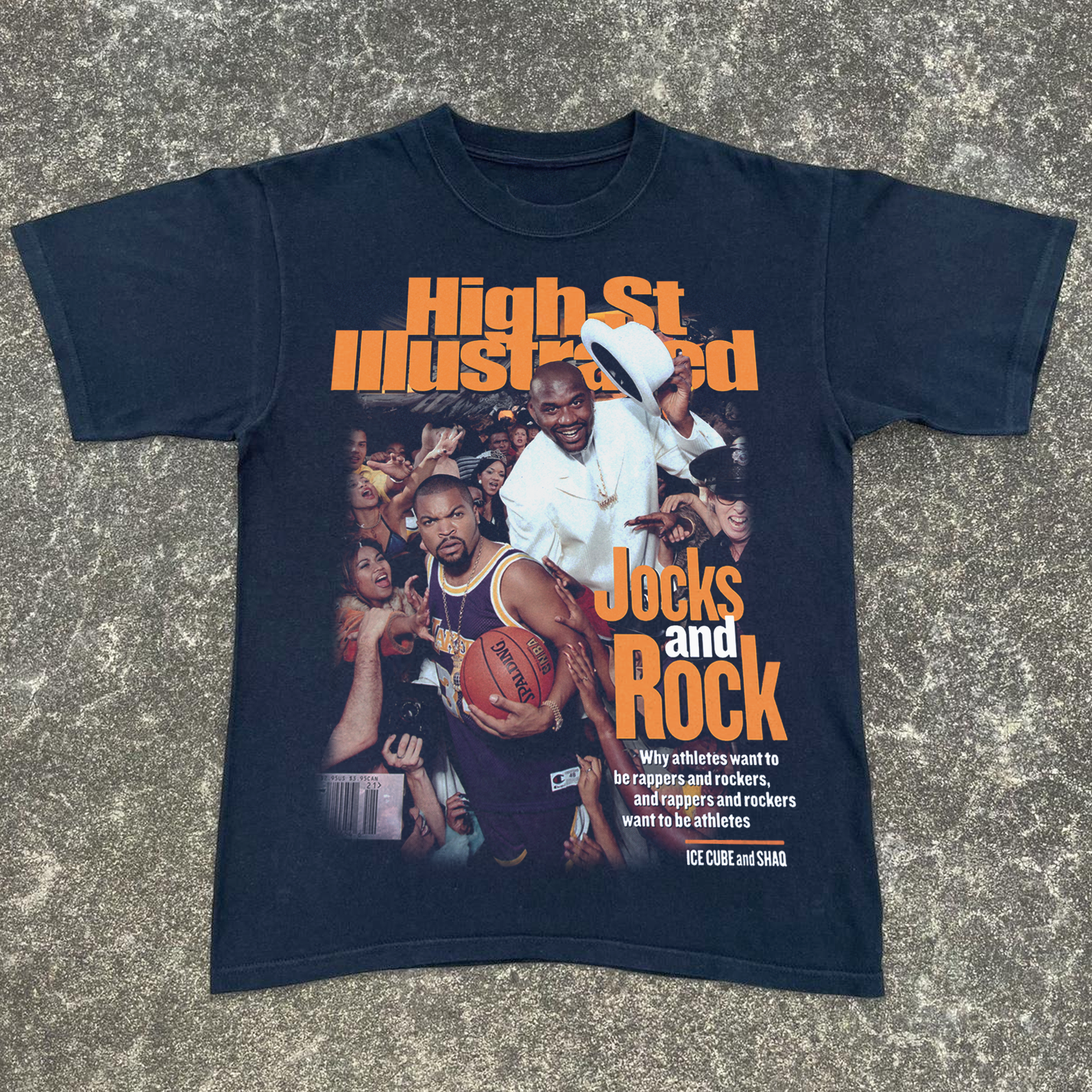 HIGH ST ILLUSTRATED 'ICE CUBE AND SHAQ' 1999 COVER BLACK HEAVYWEIGHT T