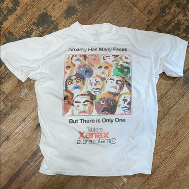 ANXIETY HAS MANY FACES WHITE HEAVY WEIGHT T-SHIRT