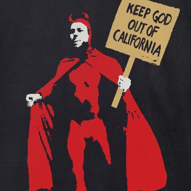 'KEEP THE DEVIL OUT OF CALIFORNIA' HEAVYWEIGHT BLACK T-SHIRT