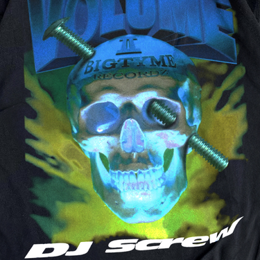 1995 DJ SCREW 'BIGTYME RECORDZ, VOL. II: ALL SCREWED UP' SKULL BLACK T-SHIRT