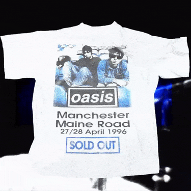 OASIS WTS MORNING GLORY 96 TOUR WASHED WHITE T-SHIRT