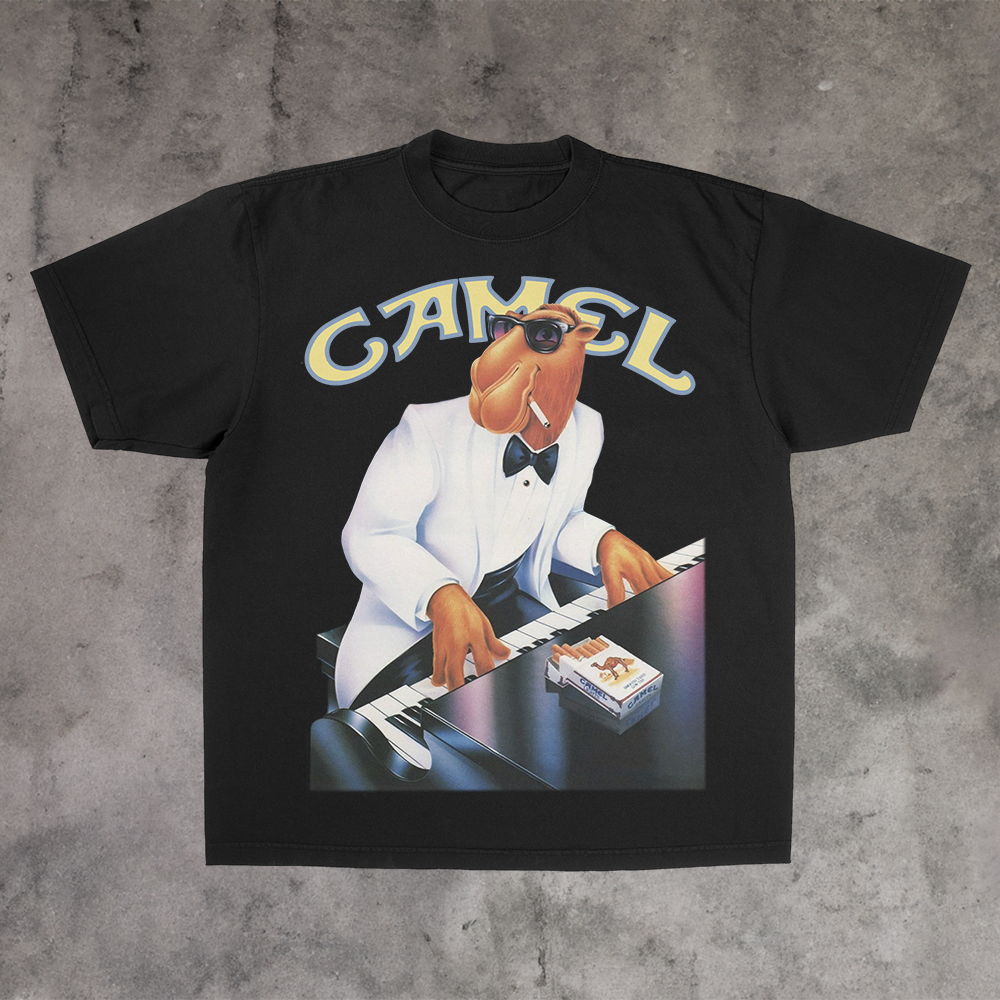 JOE CAMEL KEYS HEAVY WEIGHT BLACK T SHIRT High St Studio s