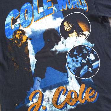 J. COLE 'COLE WORLD' ARTIST MERCH VINTAGE BOOTLEG BLACK T-SHIRT