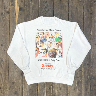 ANXIETY HAS MANY FACES RELAXED CREWNECK WHITE